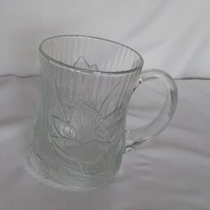 Vintage Arcoroc Canterbury Crocus Clear Glass Textured Mug 10oz - France